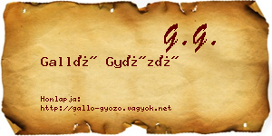 Galló Győző névjegykártya
